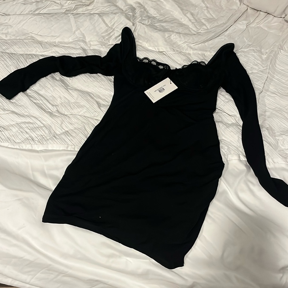 Outcast Black Dionne Long Sleeve Mini Dress Size XL